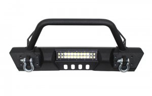 Jeep Wrangler JK Front Winch Bumper - Front - Fishbone Offroad - Stubby with Tube Guard - `07-`18