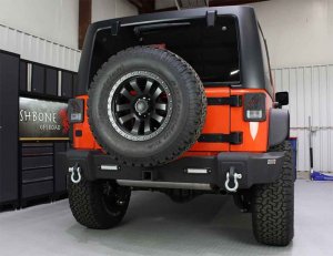 Jeep Wrangler JK Rear Bumper - Rear - Fishbone Offroad - Black Textured - `07-`18