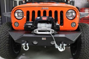 Jeep Wrangler JK Front Winch Bumper - Front - Fishbone Offroad - Manowar - Black - `07-`18