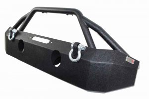 Jeep Wrangler JK Front Bumpers - Front - Fishbone Offroad - Full Width Winch - Black - `07-`18