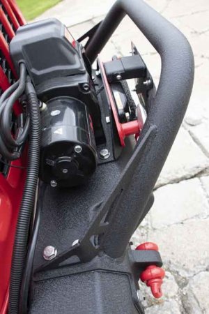 Jeep Gladiator Front Winch Bumper - Fishbone Offroad - Stubby, Raised Tube Winch Guard - Black Powdercoat - 2020+