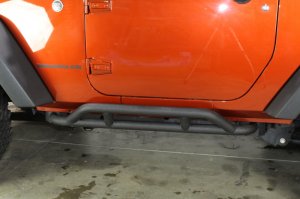 Jeep Wrangler JK Rock Sliders - Fishbone Offroad - Black Textured - `07-`18