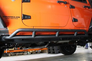 Jeep Wrangler JK Rock Sliders - Fishbone Offroad - Black Textured - `07-`18