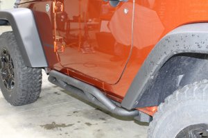 Jeep Wrangler JK Rock Sliders - Fishbone Offroad - Black Textured - `07-`18