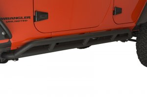 Jeep Wrangler JK Rock Sliders - Fishbone Offroad - Twin tube design - Black Textured Powdercoat - `07-`18