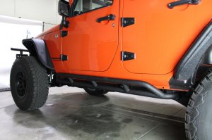 Jeep Wrangler JK Rock Sliders - Fishbone Offroad - Twin tube design - Black Textured Powdercoat - `07-`18