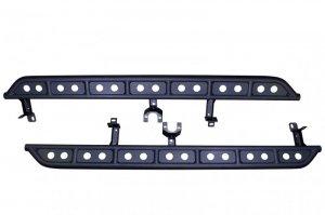 Jeep Gladiator Side Steps - Fishbone Offroad - Step Sliders - Black textured powder coat - 2020+