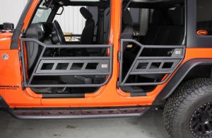 Jeep Wrangler JK Tube Doors - Front + Rear - Fishbone Offroad - Black - `07-`18