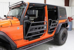 Jeep Wrangler JK Tube Doors - Front + Rear - Fishbone Offroad - Black - `07-`18
