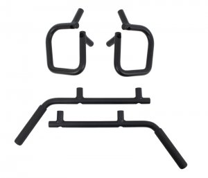 Jeep Wrangler JK Grab Handles - Front + Rear - Fishbone Offroad - Steel - Blk Txtrd Powdercoat - Black - `07-`18