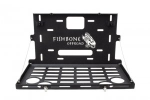 Jeep Wrangler JK Tailgate Table - Fishbone Offroad - Black - `07-`18