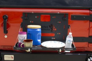 Jeep Wrangler JK Tailgate Table - Fishbone Offroad - Black - `07-`18