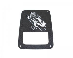 Jeep Wrangler JK Tail Light Cover - Rear - Fishbone Offroad - Black Textured Powdercoat - `07-`18