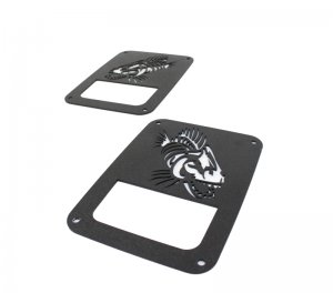 Jeep Wrangler JK Tail Light Cover - Rear - Fishbone Offroad - Black Textured Powdercoat - `07-`18
