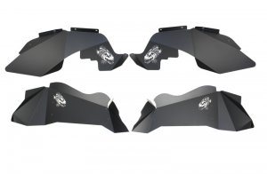 Jeep Wrangler JK Inner Fender Kit - Front + Rear - Fishbone Offroad - Logo - Black - `07-`18