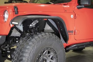 Jeep Gladiator Fenders - Front - Fishbone Offroad - Aluminum - Black Powdercoat Inner Fenders - Black - 2020