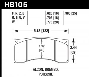 Porsche 992 HAWK DTC-70 Brake Pad Sets