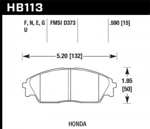 Honda Civic Brake Pads - Front - Hawk Performance - HPS Street - `88-`91