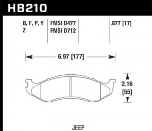 Jeep Cherokee - HAWK HPS 5.0 Brake Pad Sets