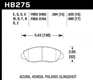 Honda Civic Brake Pads - Front - Hawk Performance - DTC-70 - `96-`15