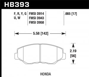 Honda Civic Brake Pads - Front - Hawk Performance - DTC-60 - `13-`15