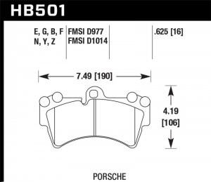 Porsche Cayenne HAWK DTC-60 Brake Pad Sets