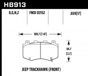 Jeep Grand Cherokee - HAWK HPS 5.0 Brake Pad Sets