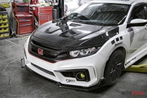 Honda Civic Hood - Seibon - MR-Style - Carbon Fiber - `16-`20