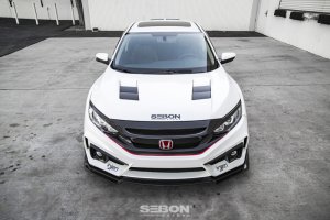 Honda Civic Hood - Seibon - TS-Style - Carbon Fiber - `16-`20