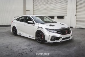 Honda Civic Hood - Seibon - TS-Style - Carbon Fiber - `16-`20