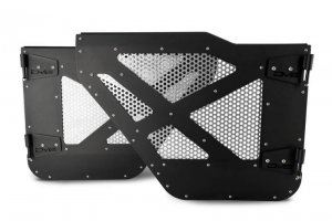 Jeep Wrangler JL Half Doors w/ Perforated Aluminum Screens - Aluminum - Rear