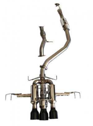 Honda Civic Performance Exhaust - Invidia - R400 Single Layer Black Tip Cat-Back (Non Polish Pipe) - Black - 2022+