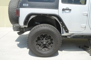 Jeep Wrangler JK Inner Fender Liners - Rear - DV8 Offroad - Aluminum - Black - `07-`18