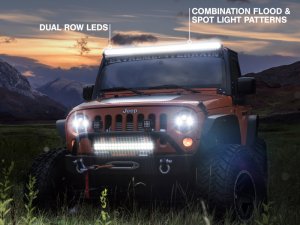 Jeep Wrangler JK Bar Light - Raxiom - Dual Row, Flood/Spot Combo - Black - `07-`18