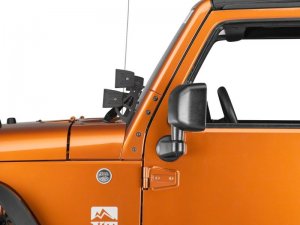 Jeep Wrangler JK Windshield Mounted Dual Light Brackets - Raxiom - Textured Black - `07-`18