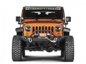Jeep Wrangler JK 50-Inch LED Light Bar Windshield Mount w/ Auxiliary Bracket - Front - Raxiom - Black - `07-`18