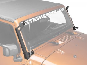 Jeep Wrangler JK 50-Inch LED Light Bar Windshield Mount w/ Auxiliary Bracket - Front - Raxiom - Black - `07-`18