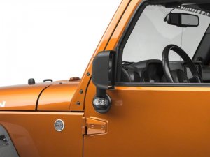 Jeep Wrangler JK Side Mirrors with LED Signal Indicators - Driver and Passenger Side - Raxiom - Black - `07-`18