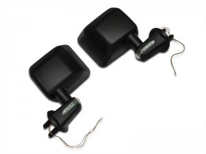 Jeep Wrangler JK Side Mirrors with LED Signal Indicators - Driver and Passenger Side - Raxiom - Black - `07-`18