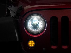 Jeep Wrangler JK LED Headlights - Raxiom - Axial Series Daymaker - Chrome - `97-`18
