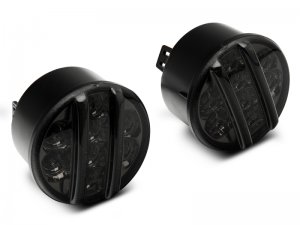 Jeep Wrangler JK LED Front Turn Signals - Front - Raxiom - Smoked - `07-`18