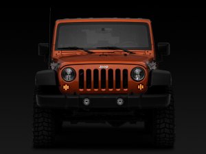 Jeep Wrangler JK LED Front Turn Signals - Front - Raxiom - Smoked - `07-`18