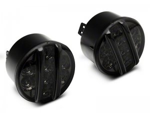 Jeep Wrangler JK LED Front Turn Signals - Front - Raxiom - Smoked - `07-`18