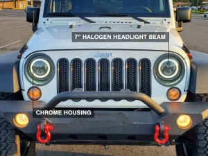 Jeep Wrangler JK LED Halo Headlights - Raxiom - LED - Chrome - `07-`18