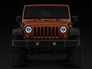 Jeep Wrangler JK LED Halo Headlights - Raxiom - LED - Chrome - `07-`18