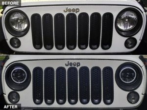 Jeep Wrangler JK LED Halo Headlights - Raxiom - LED - Chrome - `07-`18