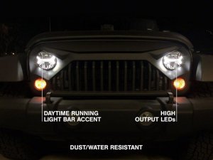 Jeep Wrangler JK LED Halo Projector Headlights - Raxiom - Chrome - `07-`18