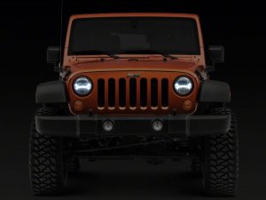 Jeep Wrangler JK LED Halo Projector Headlights - Raxiom - Chrome - `07-`18