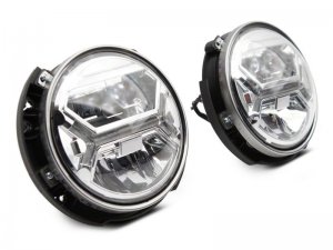 Jeep Wrangler JK LED Halo Projector Headlights - Raxiom - Chrome - `07-`18