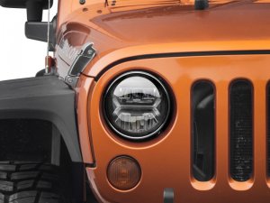 Jeep Wrangler JK LED Halo Headlights - Raxiom - Black - `07-`18